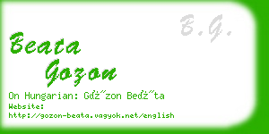 beata gozon business card